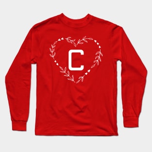 Letter C Floral Monogram Long Sleeve T-Shirt